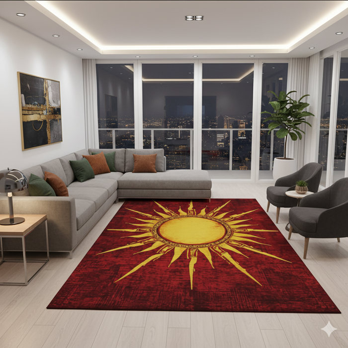 Sun Disk and Rays Area Rug