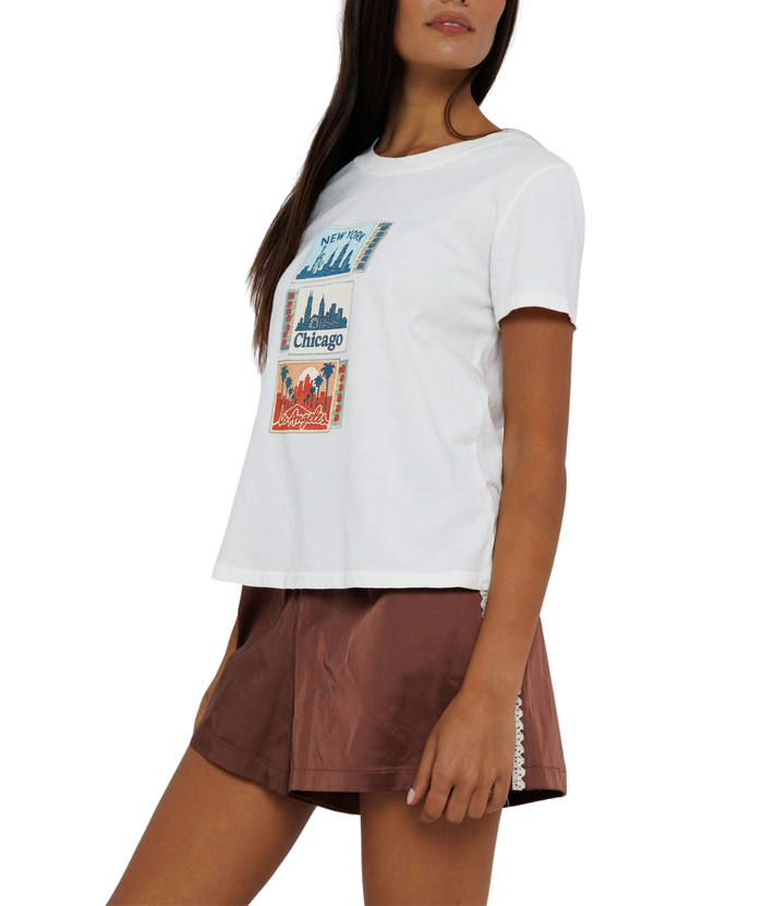 Sunny Somewhere Women Coast to Coast Matches Femme Crew Tee Womens Casual Tops Sunny Somewhere