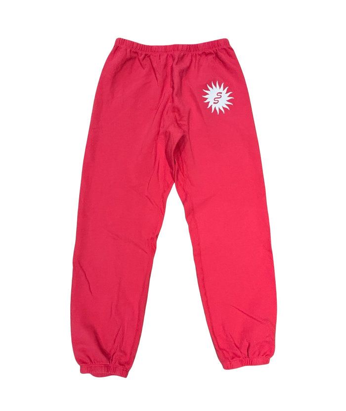 Sunny Somewhere Women Everyday Terry Sweatpants Womens Casual Bottoms Sunny Somewhere Red Juniors/Women XS