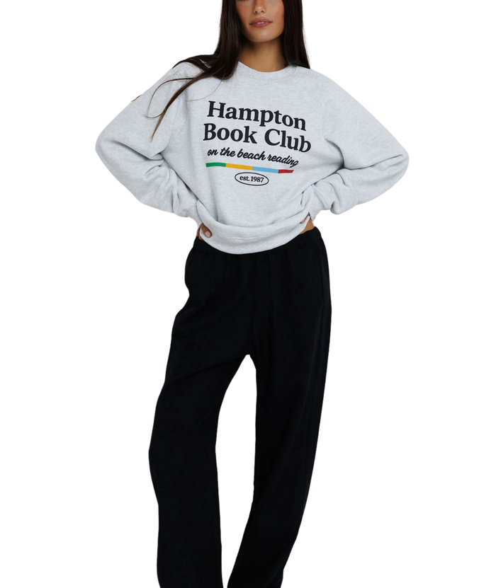 Sunny Somewhere Women Hampton Book Club Sweatshirt Womens Casual Tops Sunny Somewhere Heather Ash Juniors/Women XS