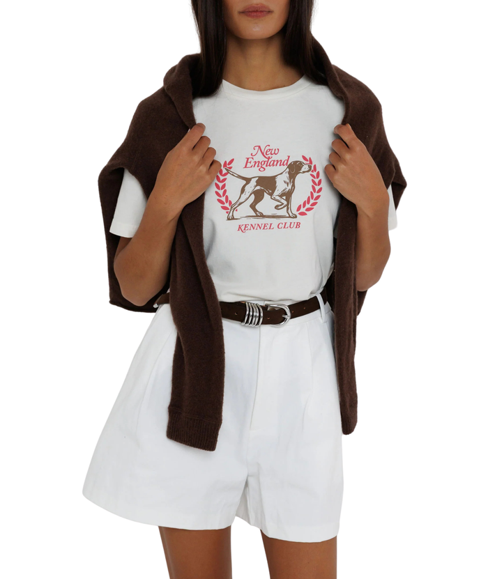 Sunny Somewhere Women New England Kennel Club Everyday Tee Womens Casual Tops Sunny Somewhere White Juniors/Women XS