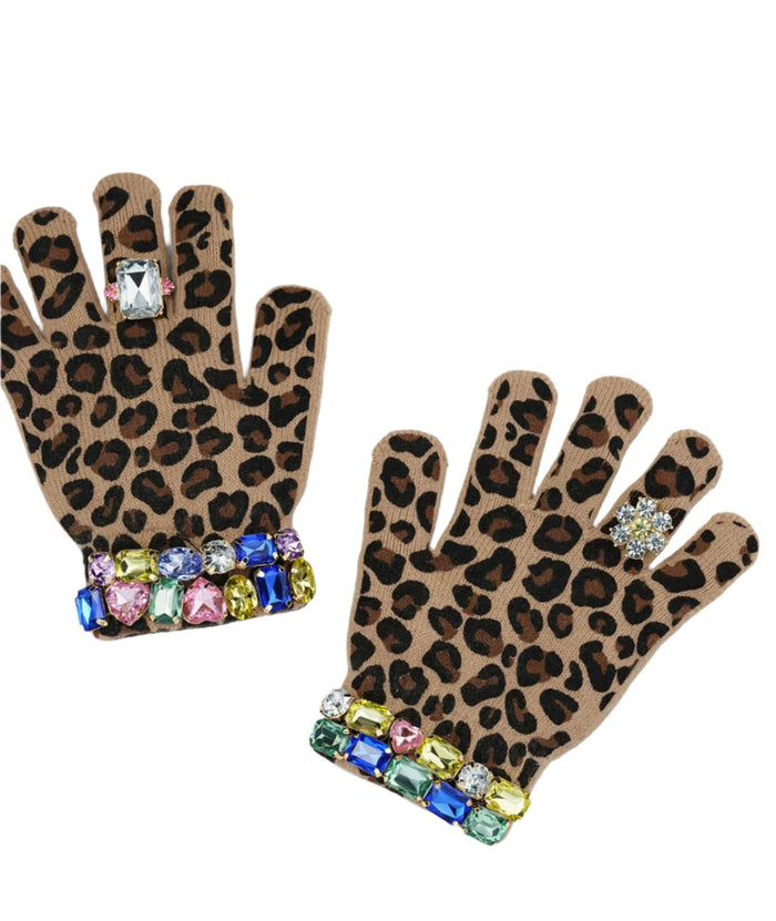 Super Smalls Jungle Jeweled Gloves Accessories Super Smalls Animal Print One Size Fits Most (Y/7-Y/14)