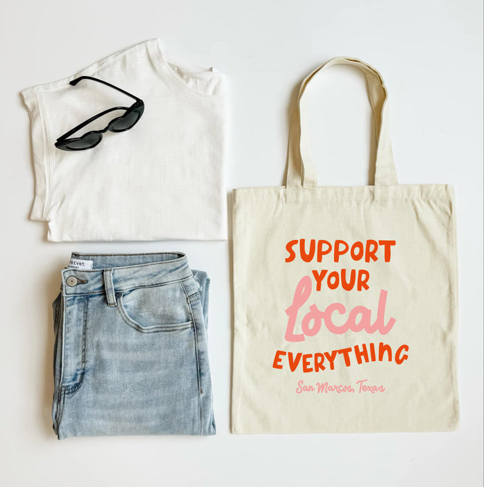 Support Your Local Everything RED Personalized Tote Bag