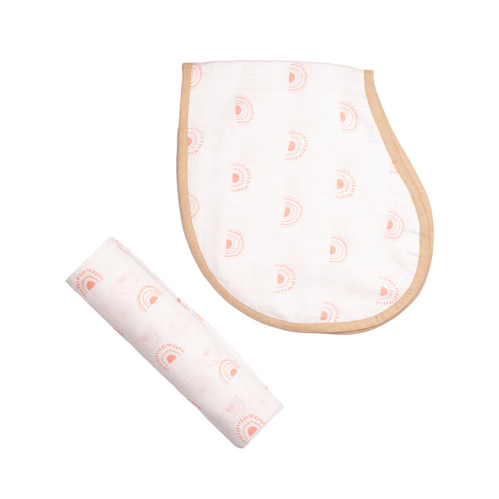 Swaddle & Burp Cloth Bib - Rainbow (0-12 Months)