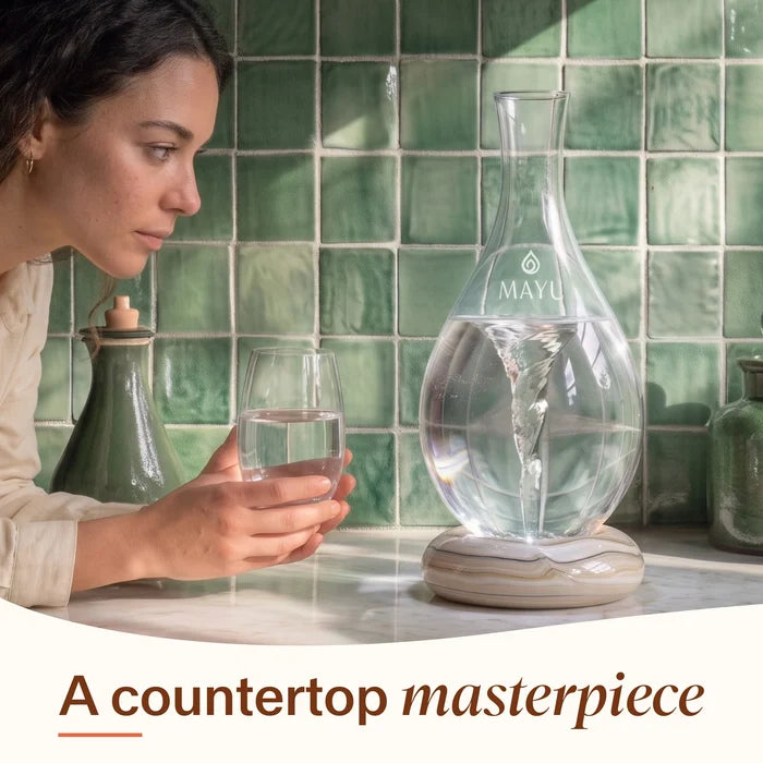 Swirl Structured Water Carafe - Graystone Base