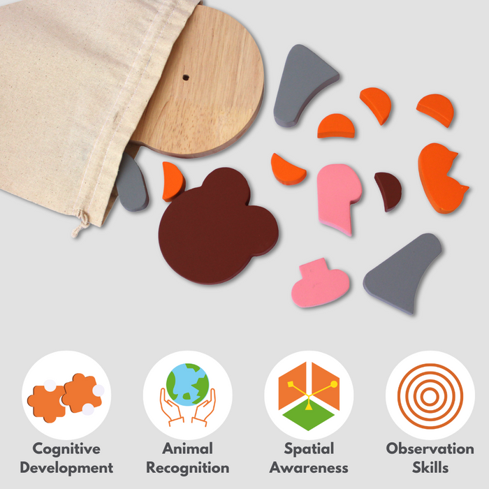 Taali Atrangi - Animal Face Recognition Puzzle Toy Set (1+ Years)