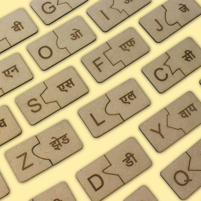 Taali Matrubhasha - Learn English and Hindi Letters - Pack of 26 Alphabets Each in English and Hindi (3+ Years)