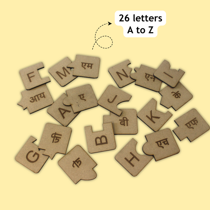 Taali Matrubhasha - Learn English and Hindi Letters - Pack of 26 Alphabets Each in English and Hindi (3+ Years)