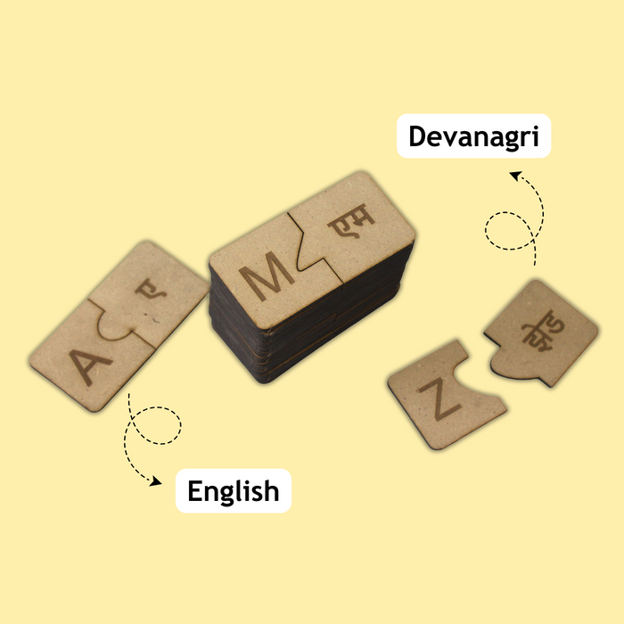 Taali Matrubhasha - Learn English and Hindi Letters - Pack of 26 Alphabets Each in English and Hindi (3+ Years)