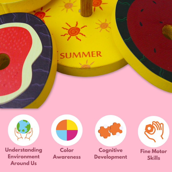 Taali Mausami Fal - Seasonal Fruit Stacking and color Matching Toy Set (1+ Years)