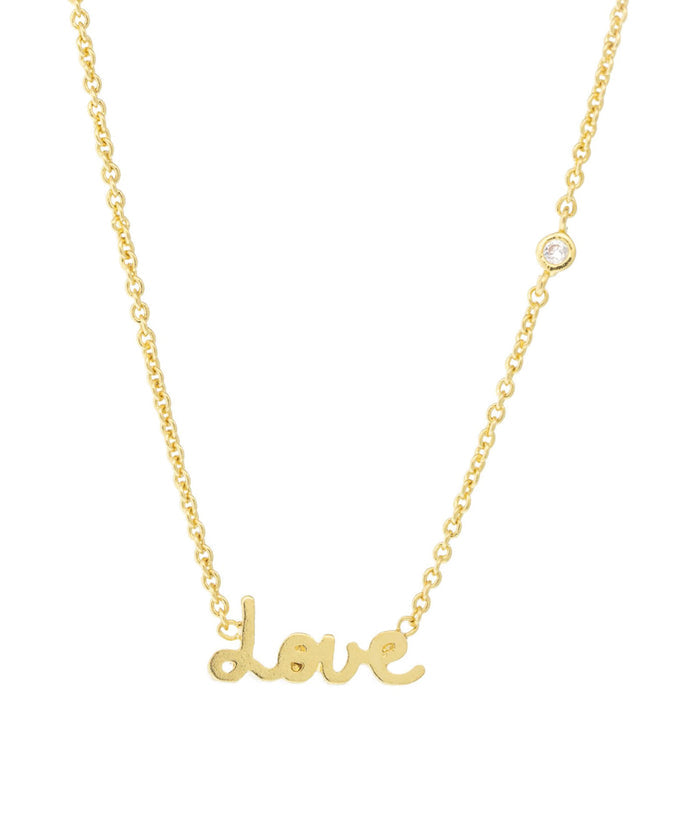 TAI Love Necklace With 3 CZ Jewelry - Trend TAI Gold