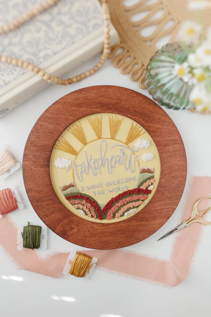 “Take Heart, I Have Overcome the World” Embroidery Kit