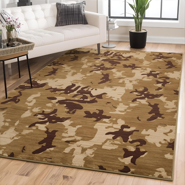Tan Tactical Camo Area Rug
