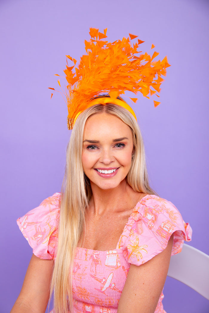 Tangerine Tammy Fascinator - FINAL SALE