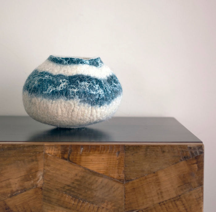 Teal Ukhamba Natural Harmony Felt Bowl