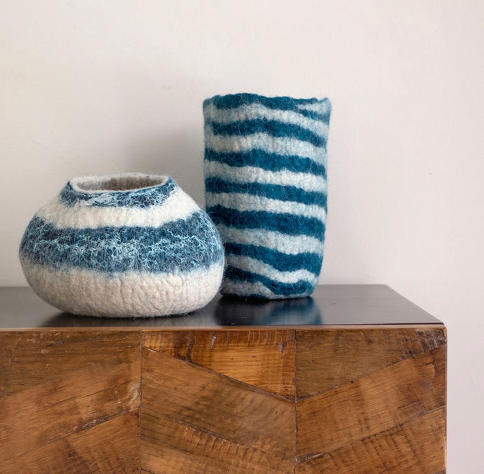 Teal Ukhamba Natural Harmony Felt Bowl