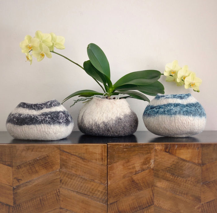 Teal Ukhamba Natural Harmony Felt Bowl