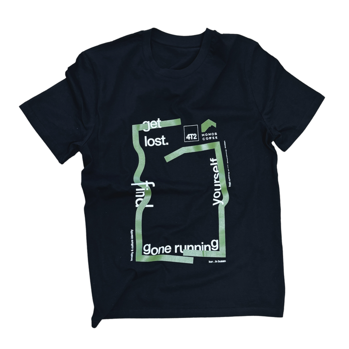 tee, get lost x momos, black.