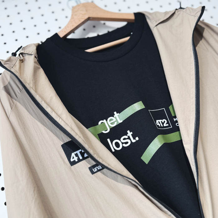 tee, get lost x momos, black.