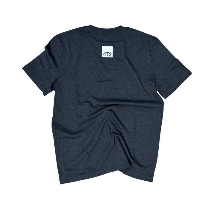tee, running is ugly, charcoal.