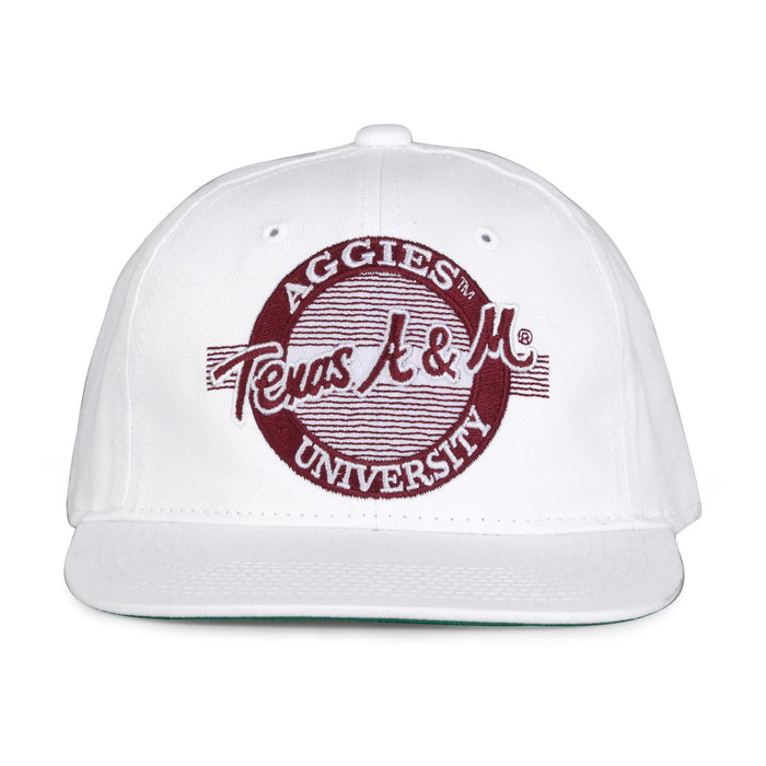 Retro Circle Snapback - White