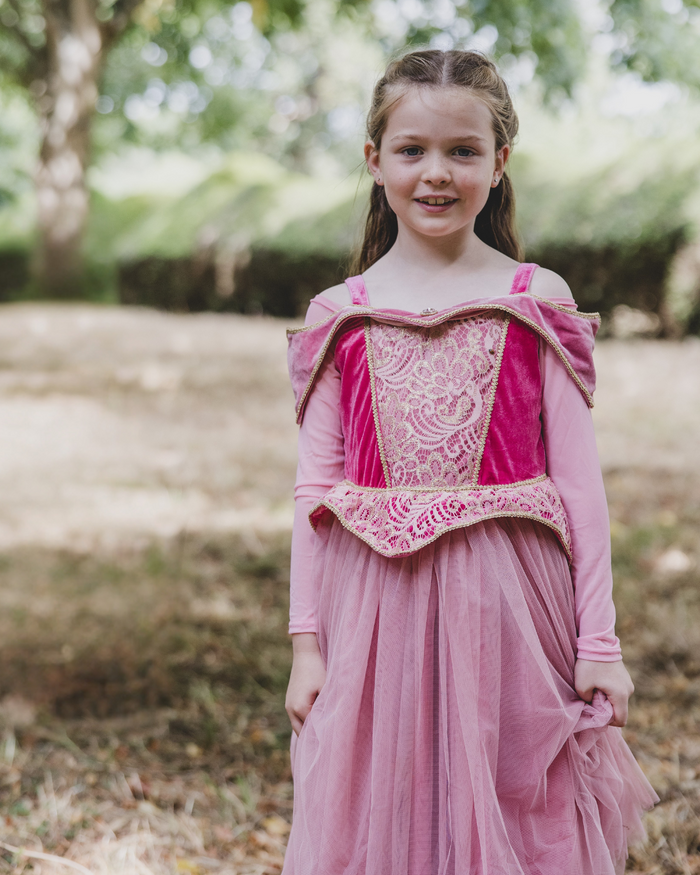 pink luxury princess dress, sleeping beauty, princess aurora inspired
