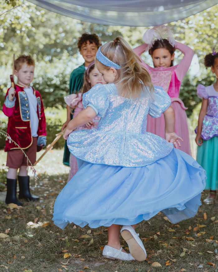 Blue sequin princess dress for girls - second view