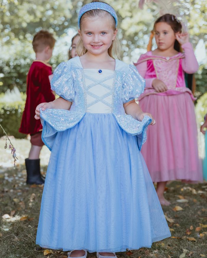 Blue sequin princess dress for girls - fifth view