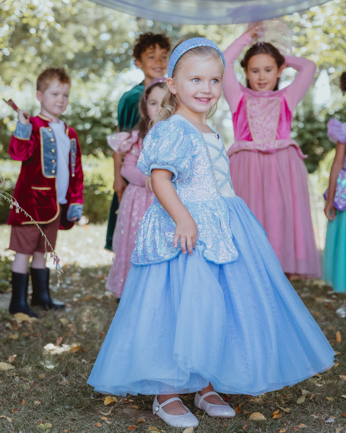 Blue sequin princess dress for girls - sixth view