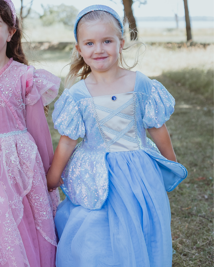 Blue sequin princess dress for girls - seventh view