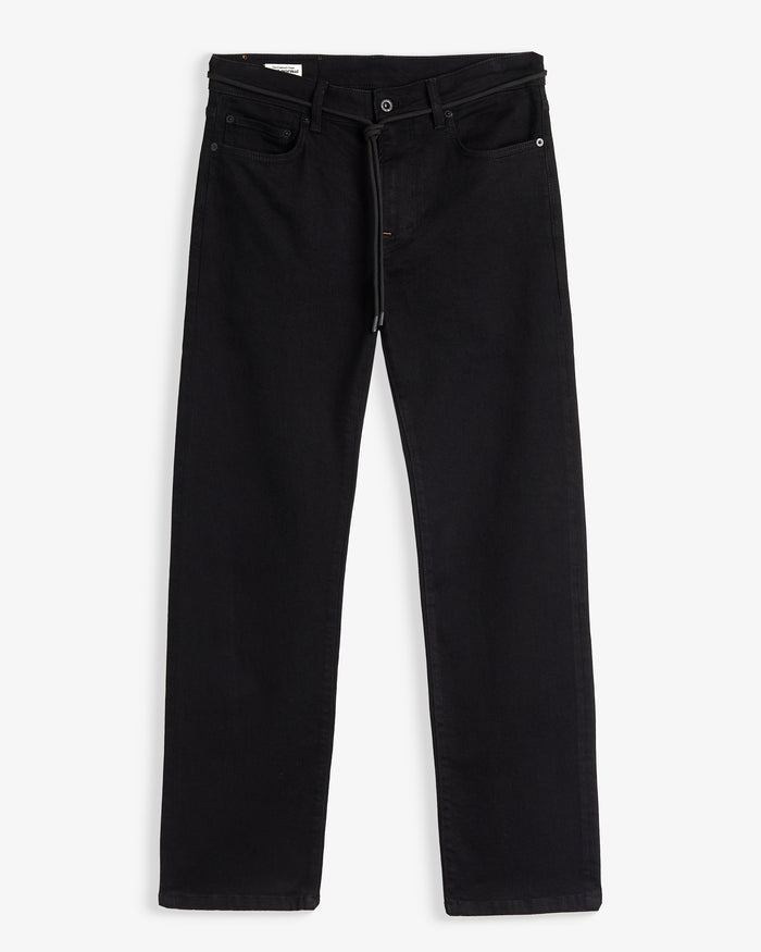 The Jeans Classic Straight Fit in Jet Black — front view against a white background