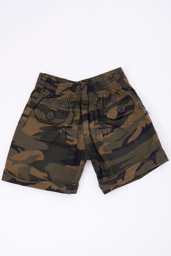 The Nesavu Boys Shorts The Nesavu Green Camouflage Cotton Cargo Boys Shorts Nesavu The Nesavu Green Camouflage Cotton Cargo Boys Shorts