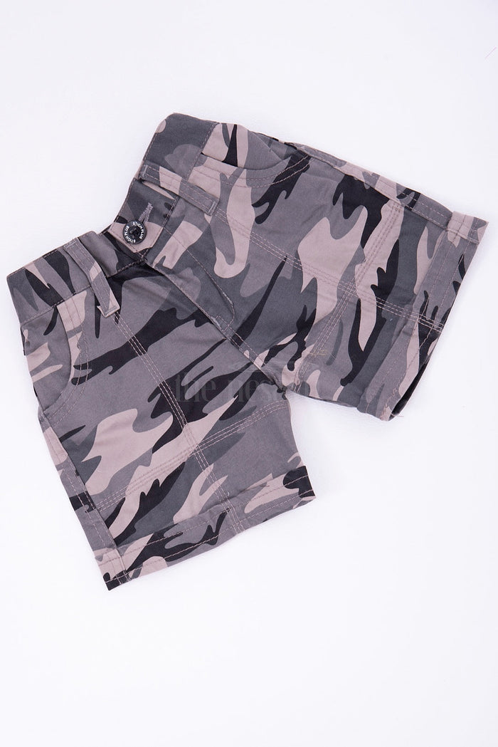 The Nesavu Boys Shorts The Nesavu Grey Camouflage Cotton Cargo Boys Shorts Nesavu The Nesavu Grey Camouflage Cotton Cargo Boys Shorts