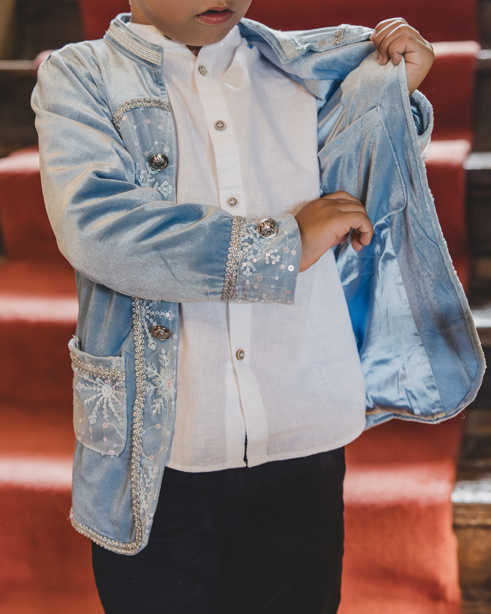 Blue Velvet coat Boys