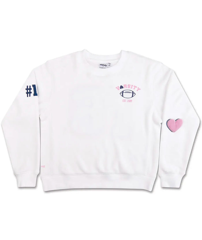 Theme Classic Varsity Sweatshirt Distressed/seasonal girls iScream White Y/S (7/8)