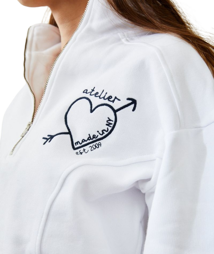 Theme Girls Crosby Half Zip Atelier Sweatshirt Distressed/seasonal girls Theme-NYC