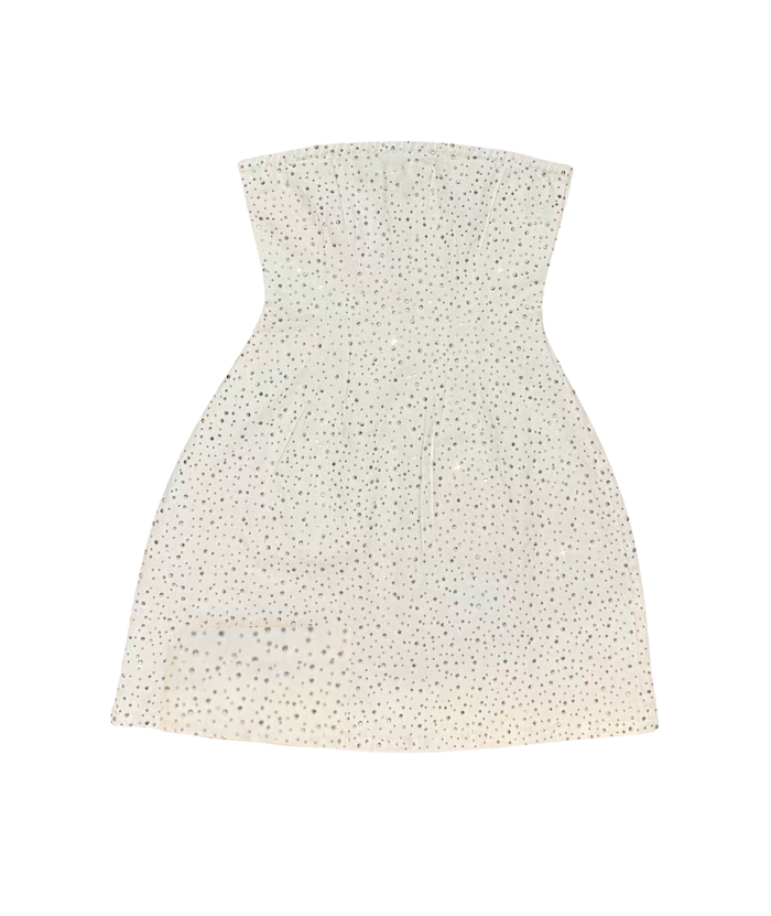 Theme Girls Demi Denim Studded Crystal Strapless Dress Distressed/seasonal girls Theme-NYC