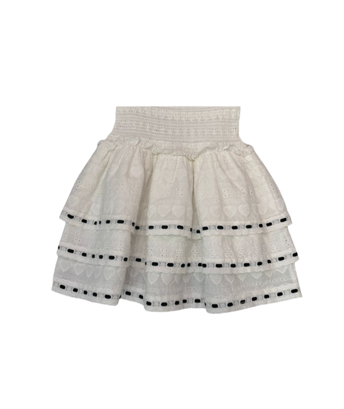 Theme Girls Gemma Eyelet Lace Ruffle Mini Skirt Distressed/seasonal girls Theme-NYC