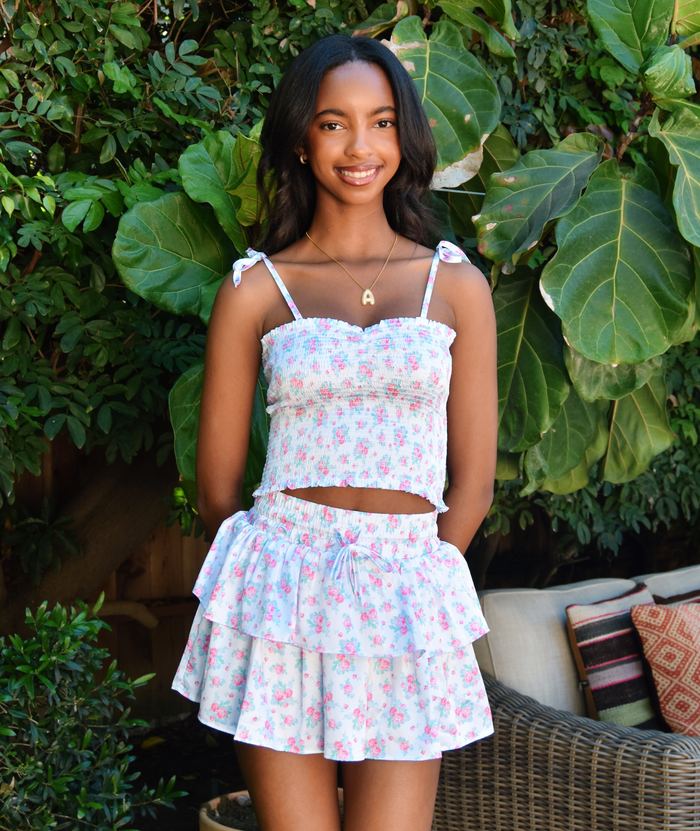 Theme Girls Georgia Romantic Rose Satin Smock Top Distressed/seasonal girls Theme-NYC Floral Y/XS (6X)