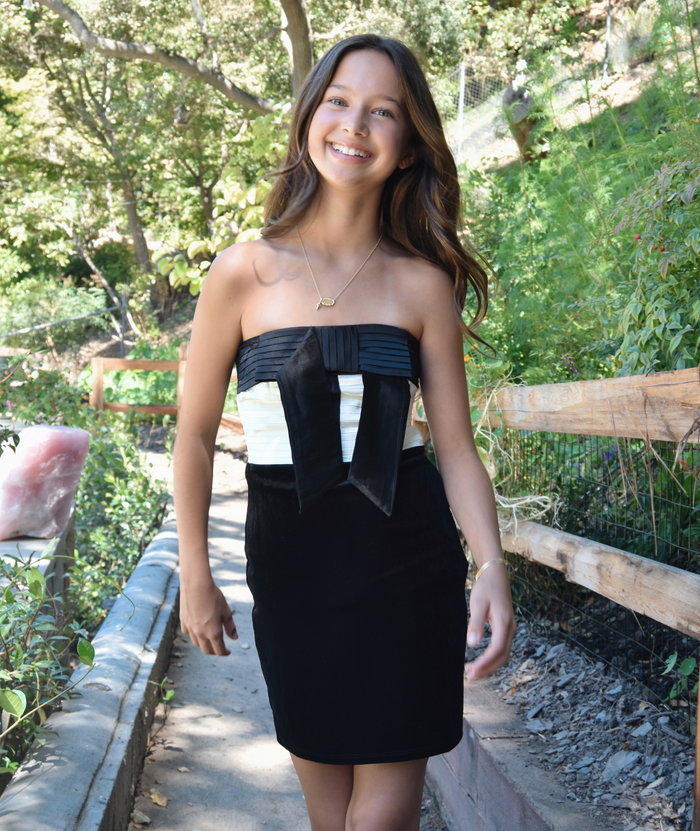 Theme Girls Leni Velour Big Black Bow Dress Distressed/seasonal girls Theme-NYC Black Y/M (10)