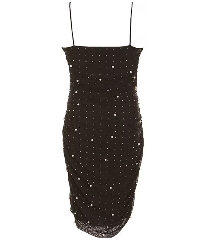 Theme Girls Maddison Black Pearl & Stud Mesh Cut Out Dress Distressed/seasonal girls Theme-NYC