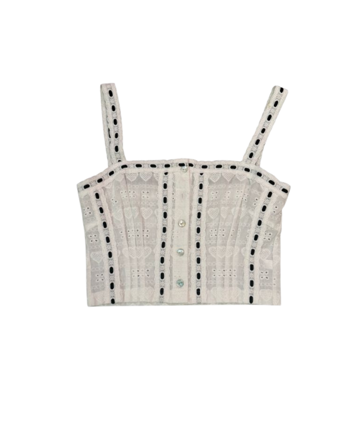 Theme Girls Skylar Eyelet Lace Top Distressed/seasonal girls Theme-NYC