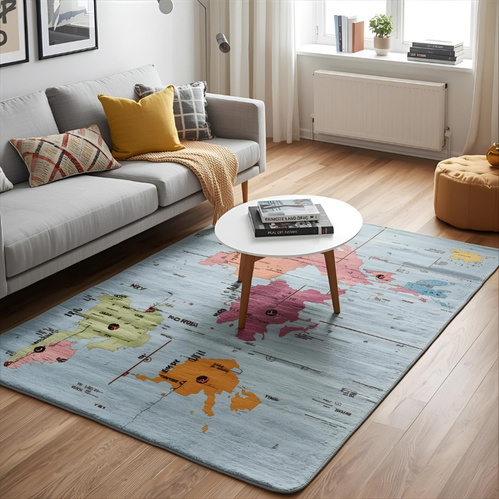 Timezone Map Area Rug