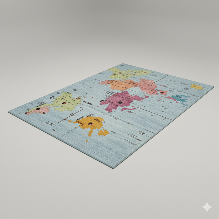 Timezone Map Area Rug