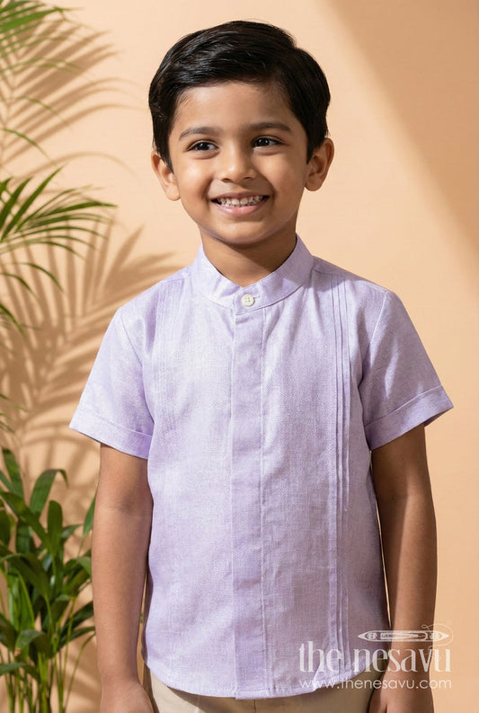 The Nesavu Boys Cotton Shirt Toddler Boys Ethnic Shirt for Traditional Functions and Weddings Nesavu 16 (1Y) / Purple BS303B-16 Nesavu Toddler Boys Ethnic Shirt Cotton Tissue Ideal Weddings Traditional Events
