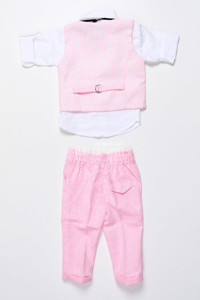 The Nesavu Boys Casual Set Toddler Boys Festive Outfit with Animal Embroidery Jacket and Cotton Pants Nesavu Nesavu toddler boys festive cotton outfit embroidered jacket bow tie ceremonies
