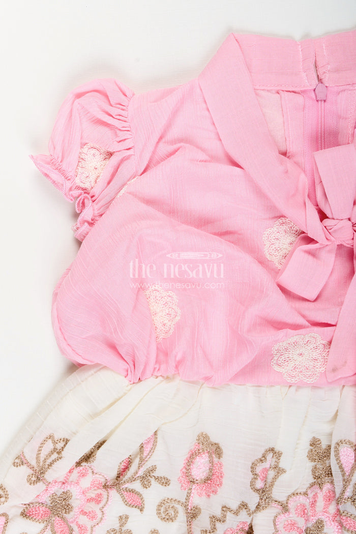 The Nesavu Toddler girl embroidered frock for birthdays and indoor parties Nesavu Nesavu toddler girl embroidered frock birthdays indoor festive gatherings