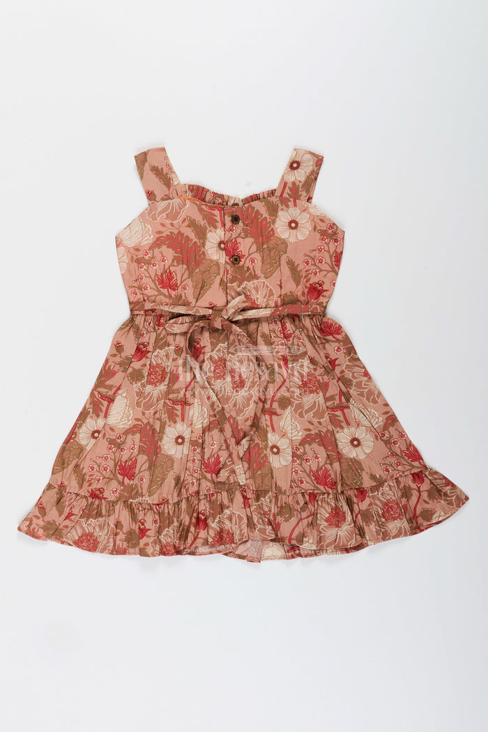 The Nesavu Girls Cotton Frock Toddler Girl Frock for Festive Gatherings and Family Photos Nesavu Nesavu toddler girl frock modal silk floral print festive celebrations photo days