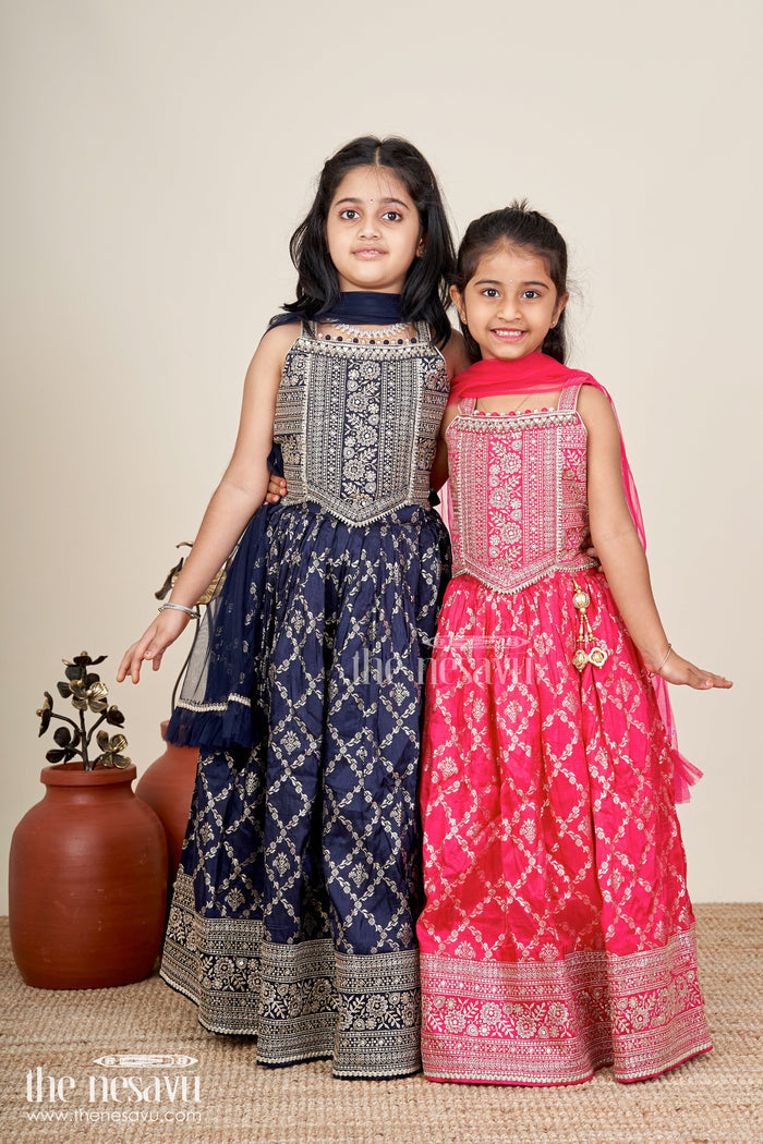 The Nesavu Girls Lehenga Choli Toddler Girl Lehenga Choli for Weddings and Ethnic Parties Nesavu Nesavu toddler girl lehenga choli viscose silk embroidery  perfect weddings festive occasions