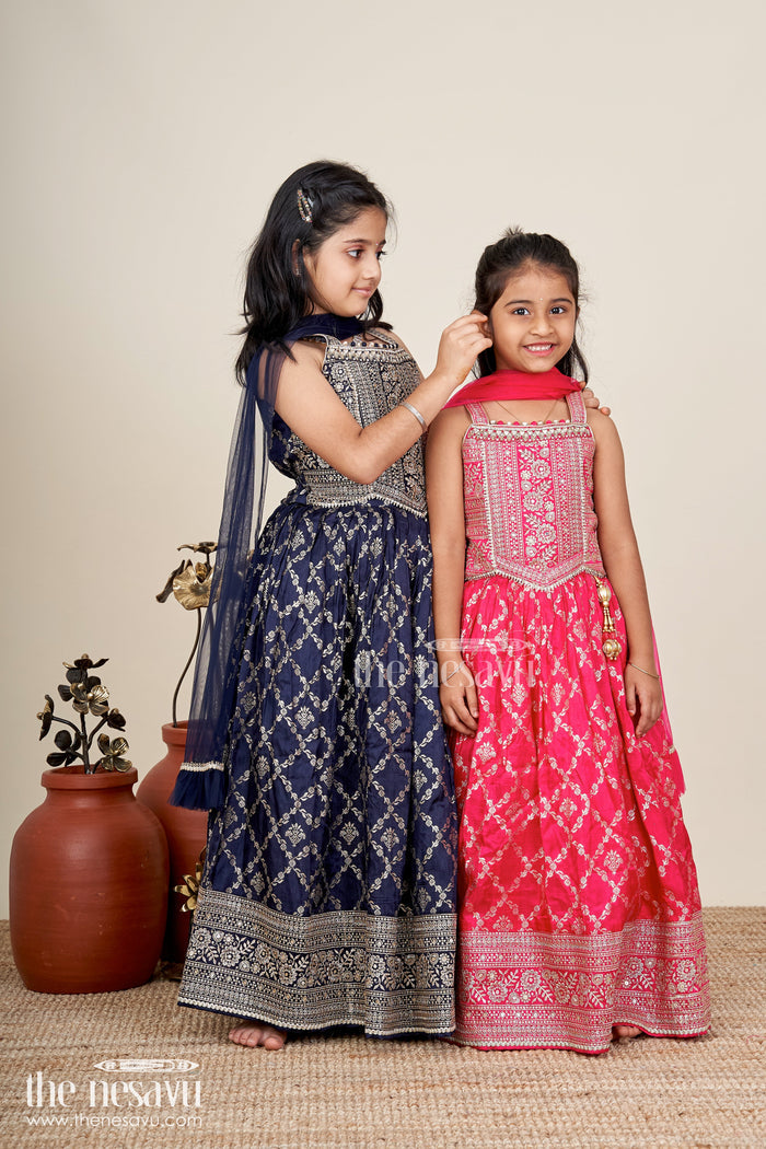 The Nesavu Girls Lehenga Choli Toddler Girl Lehenga Choli for Weddings and Ethnic Parties Nesavu Nesavu toddler girl lehenga choli viscose silk embroidery  perfect weddings festive occasions